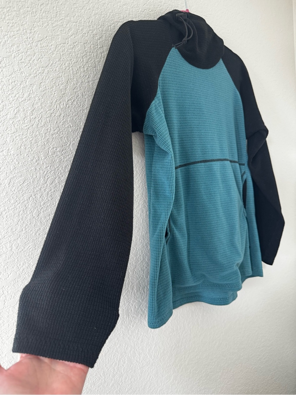Melanzana Micro-Grid Hoodie Blue Black - Picture 2 of 10